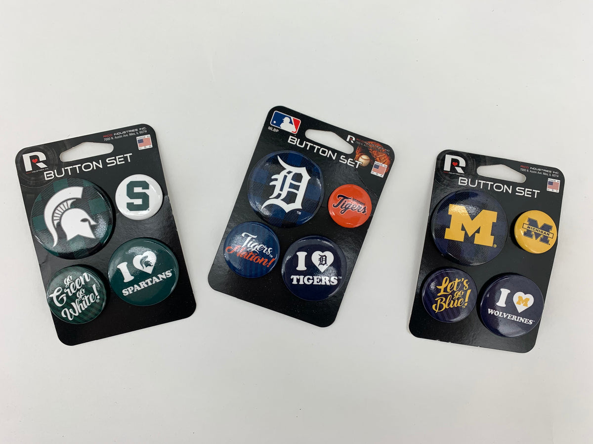 Michigan Team Button 4 pc Set