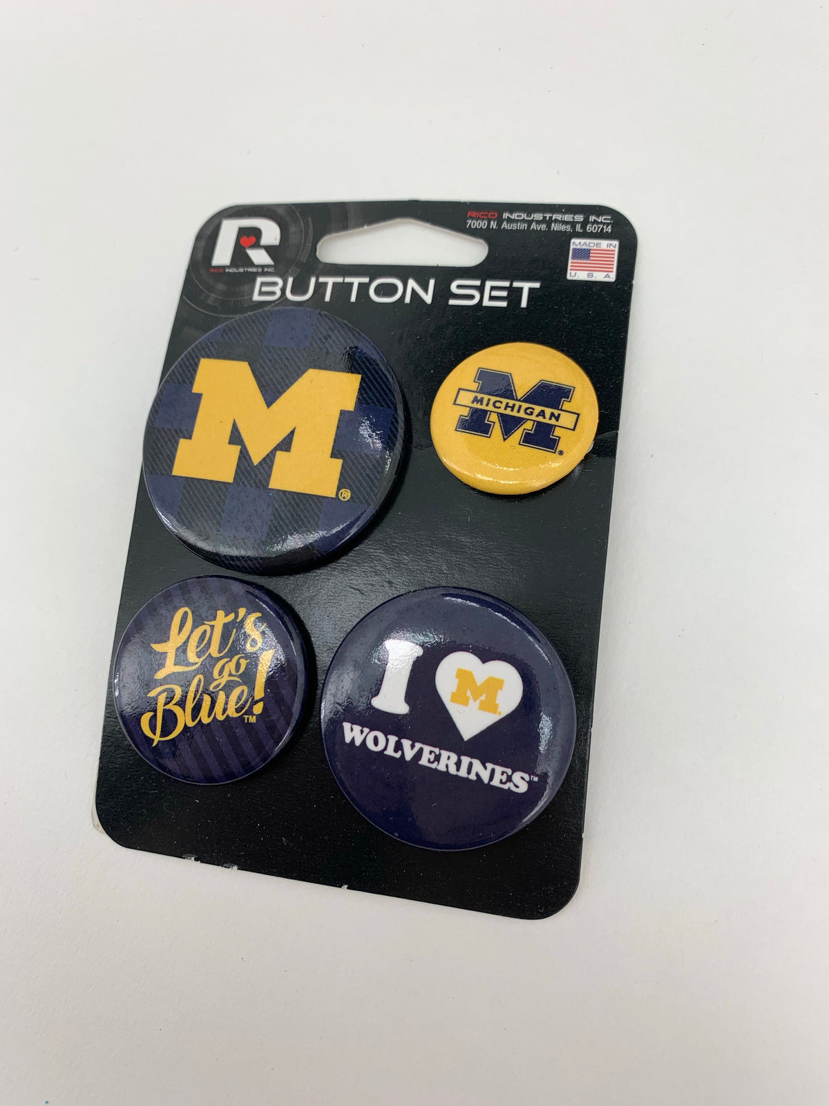Michigan Team Button 4 pc Set