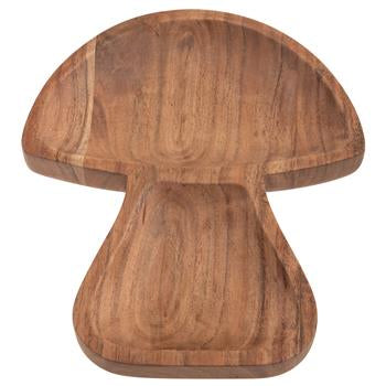 Wood Mushroom Serving Bowl