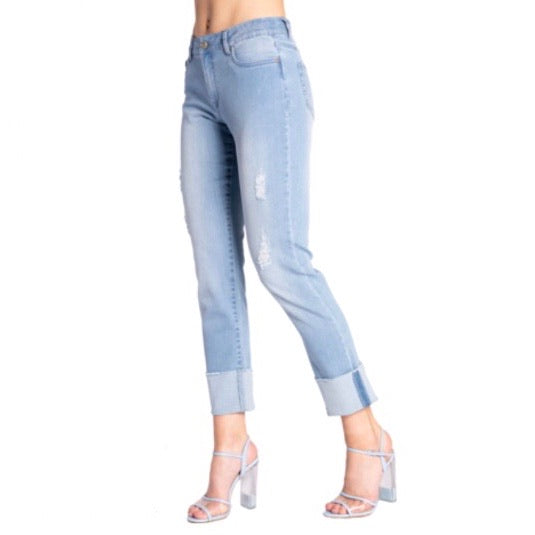 Boyfriend Bleach Ankle Jeans