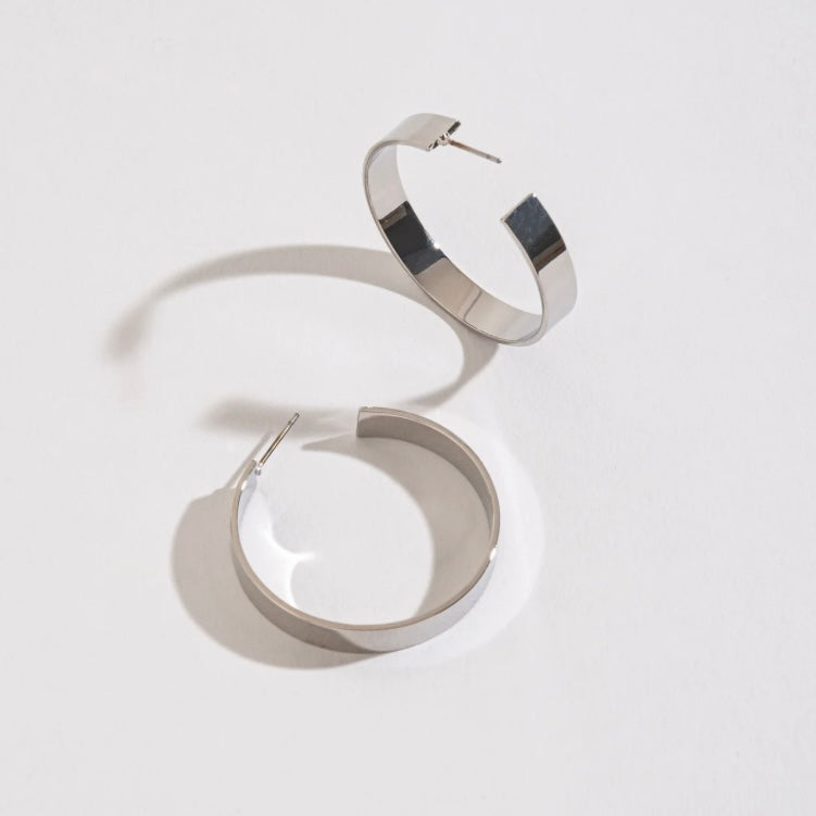 Lg Flat Hoop Earrings