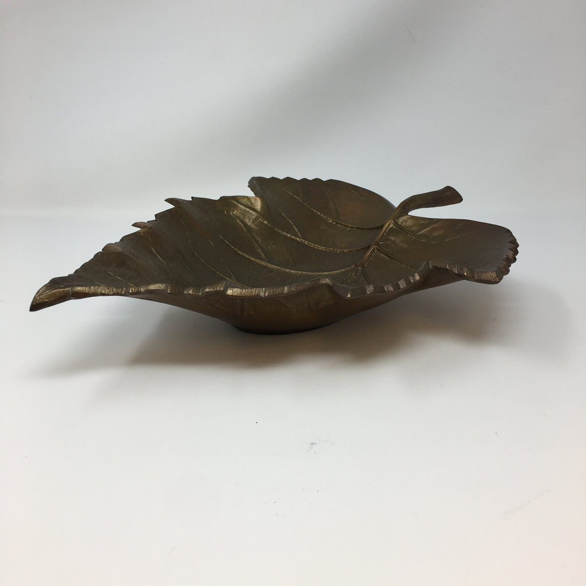 Antique Brass Maple Leaf Dish