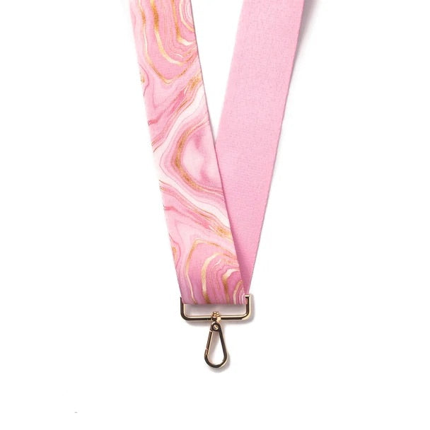 Kedzie Guitar Strap Handbag Crossbody Vinyl Blue Pink