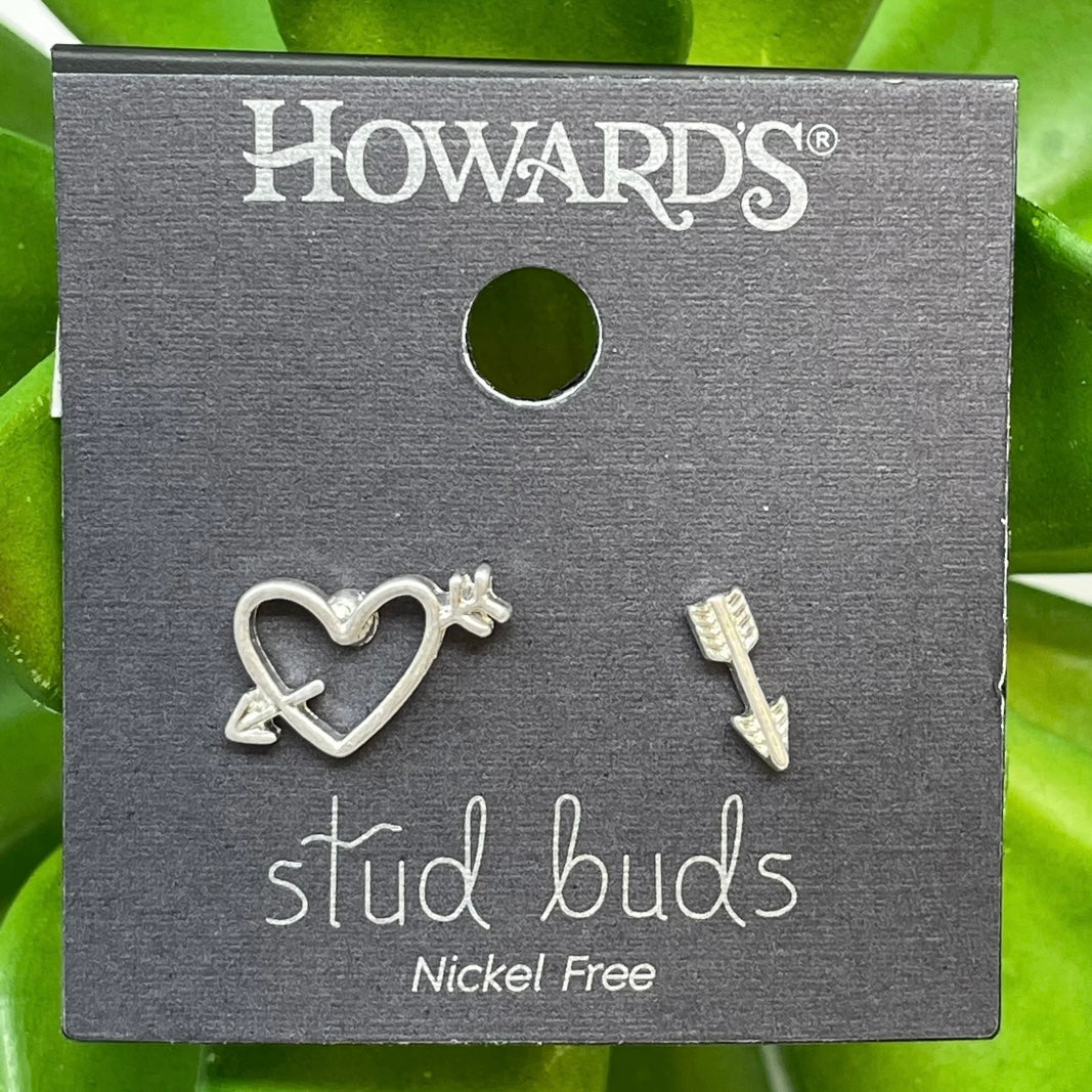 Heart &amp; Arrow Stud Buds Earrings