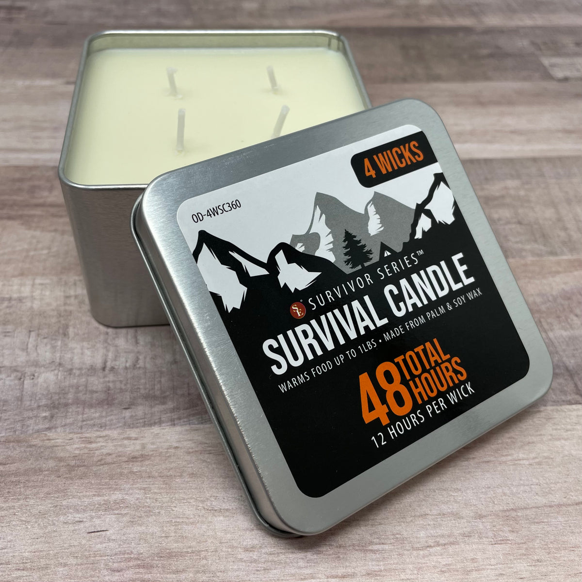 4 Wick Survival Candle Tin