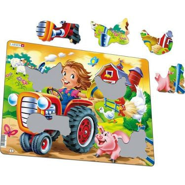 Farm Kid with Tractor 15 pc Educational Puzzle Board