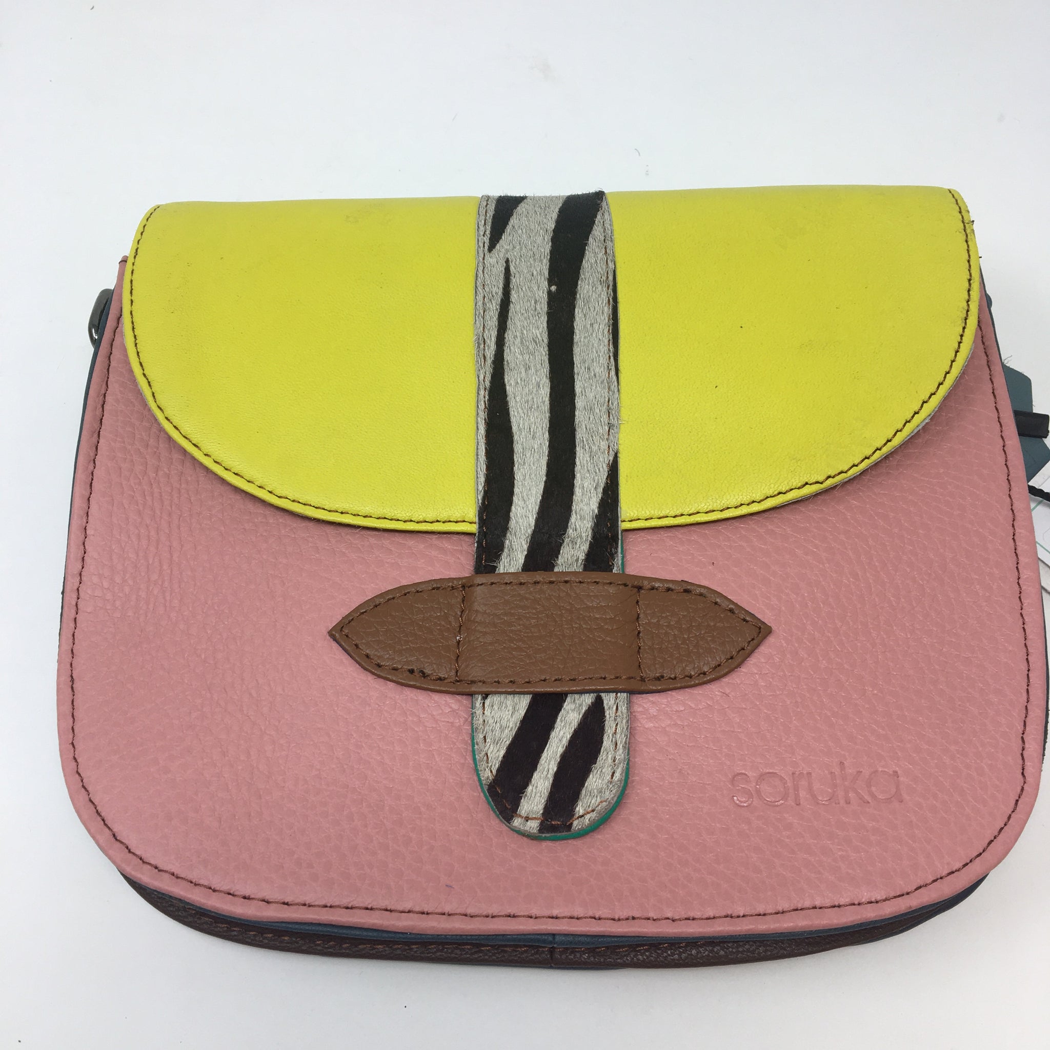 Soruka Lola Reversible Flap Leather Crossbody Purse - One of A Kind