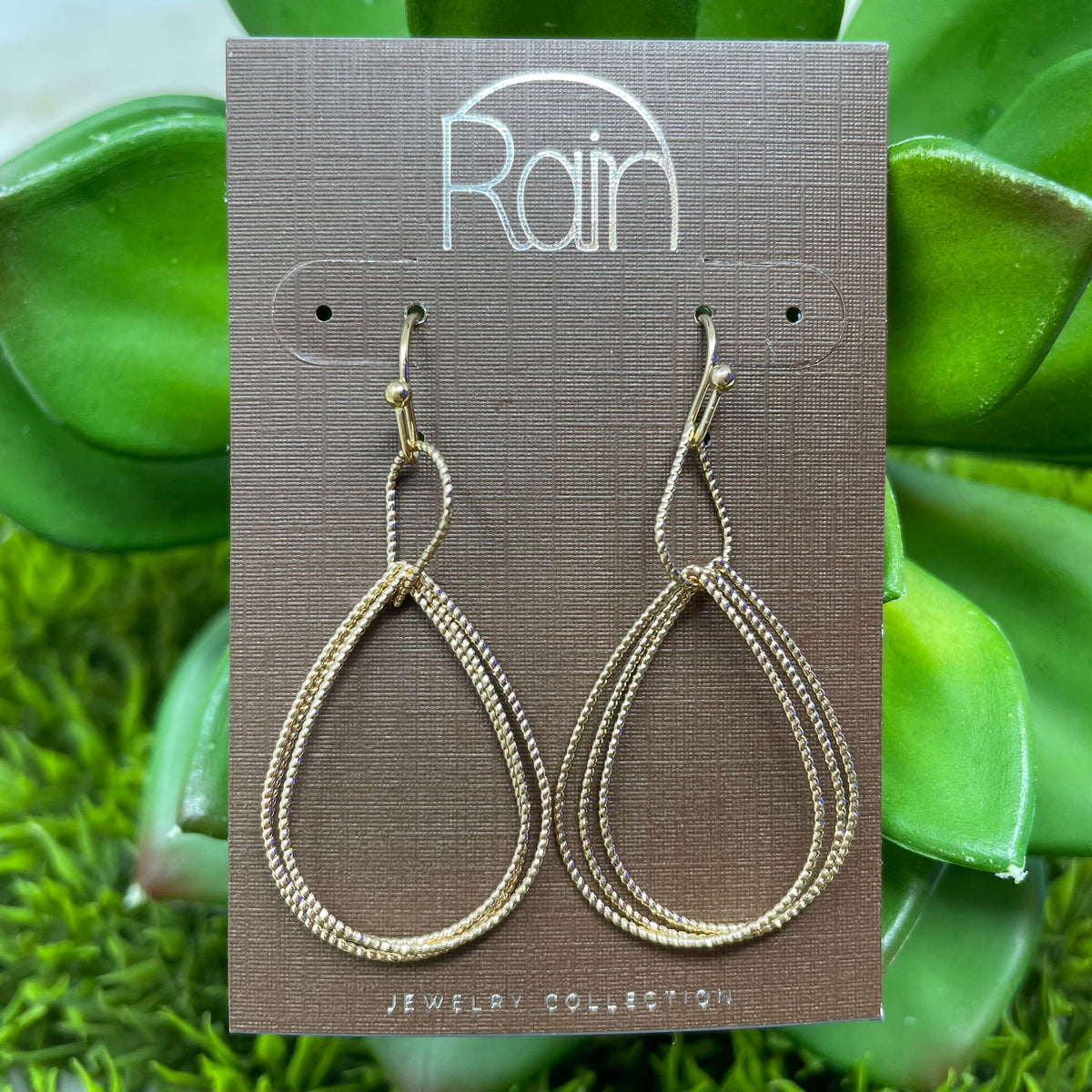 Double Drop Textured Wire Earrings