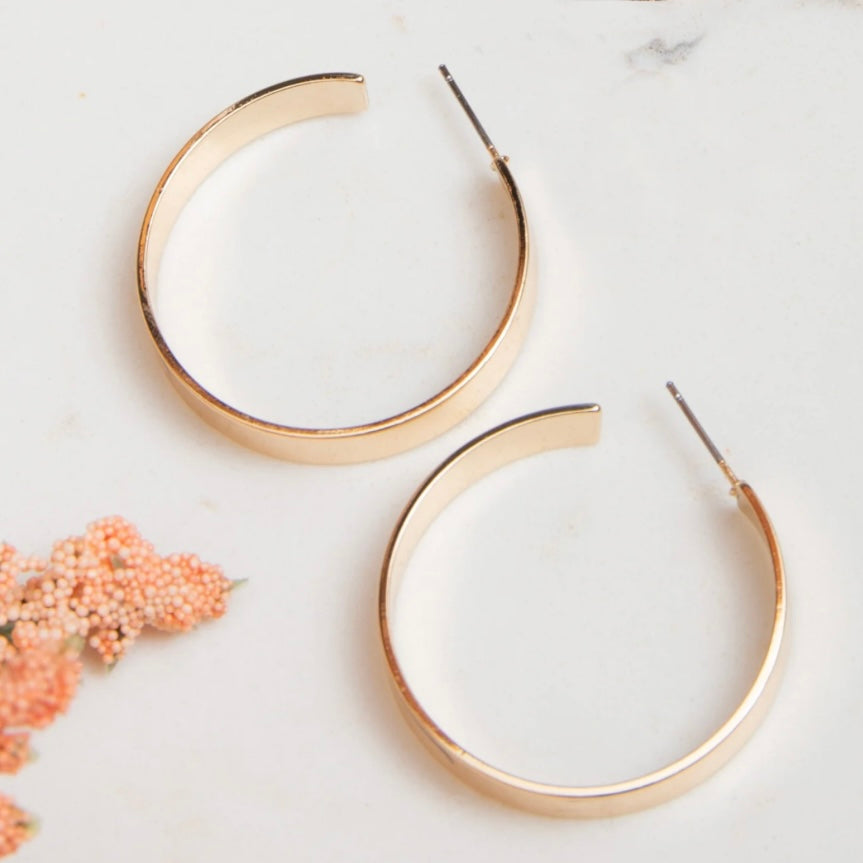 Lg Flat Hoop Earrings