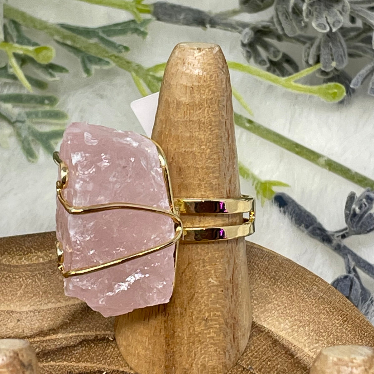 Lg Rose Quartz Ring