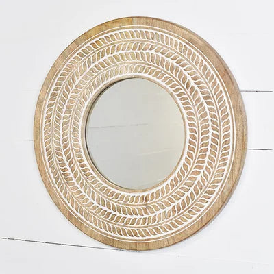 24&quot; Round Carved Mirror