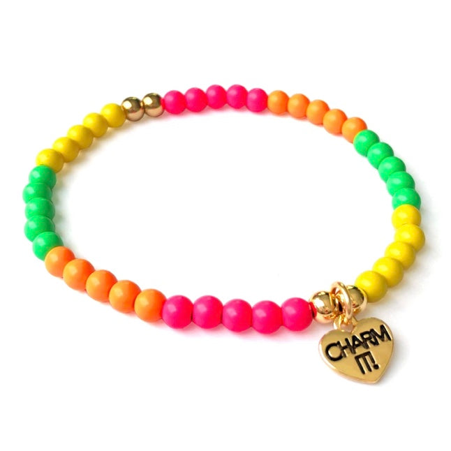 Charm It! Neon Stretch Bead Bracelet