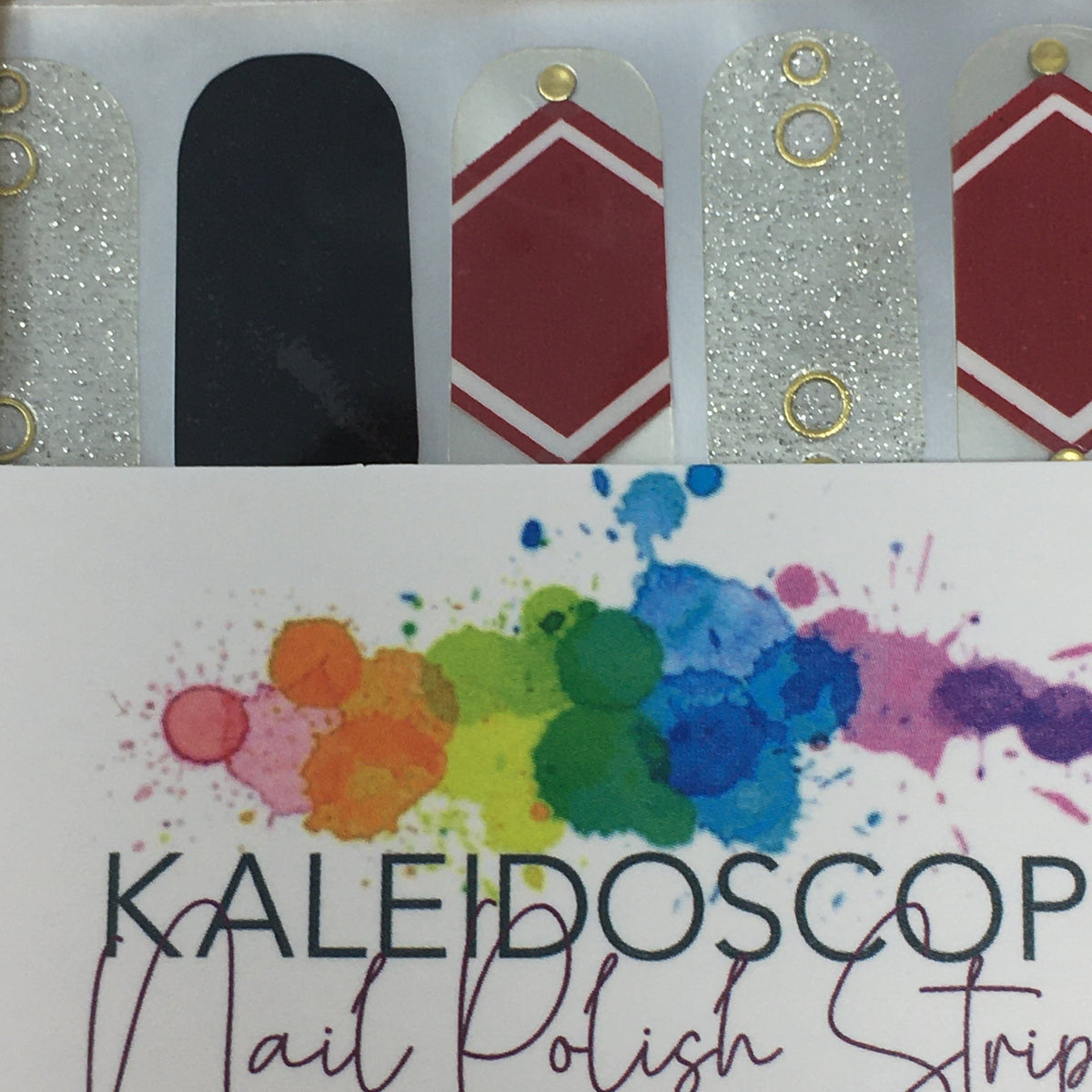 Kaleidoscope Nail Strips Red/Black/White Collection