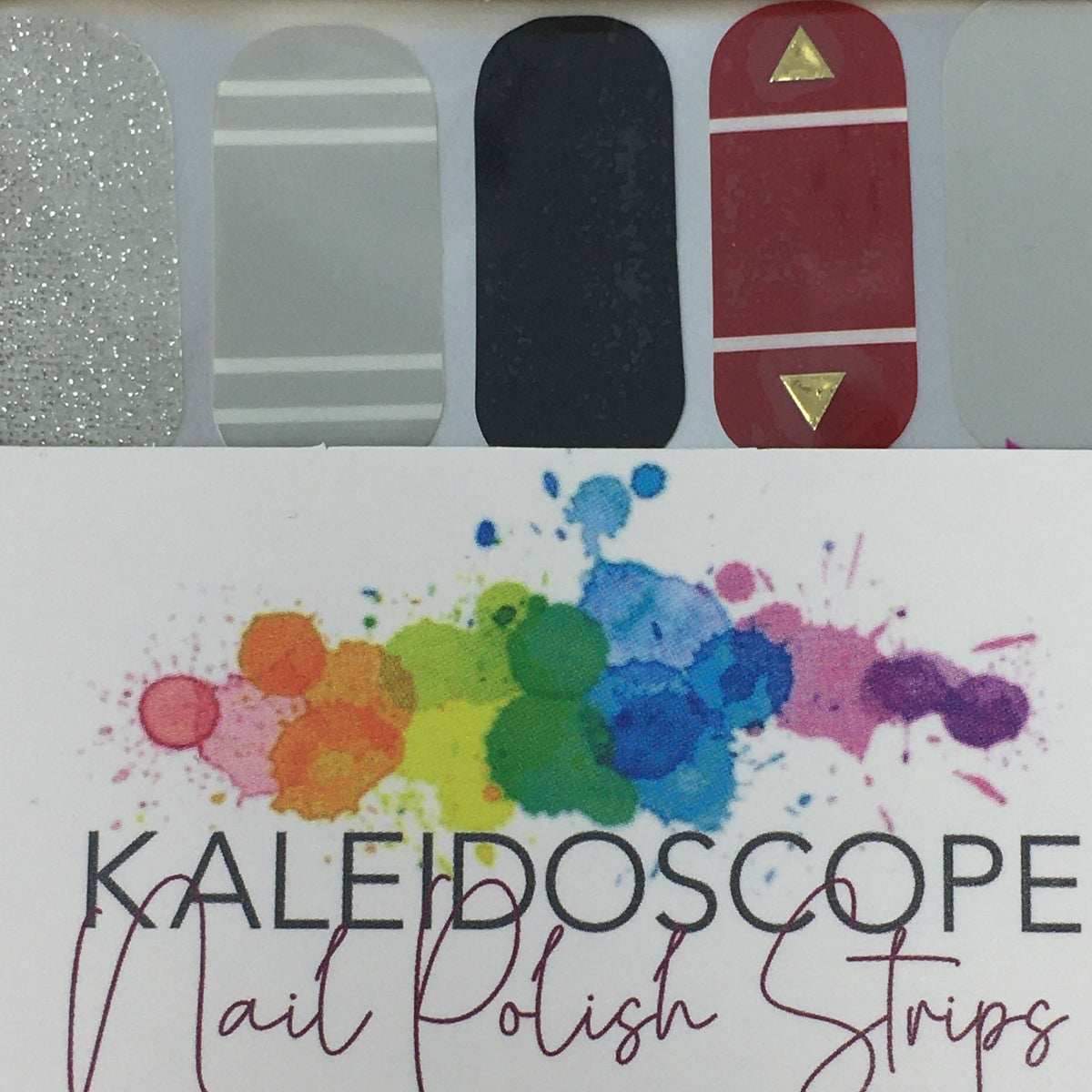 Kaleidoscope Nail Strips Red/Black/White Collection