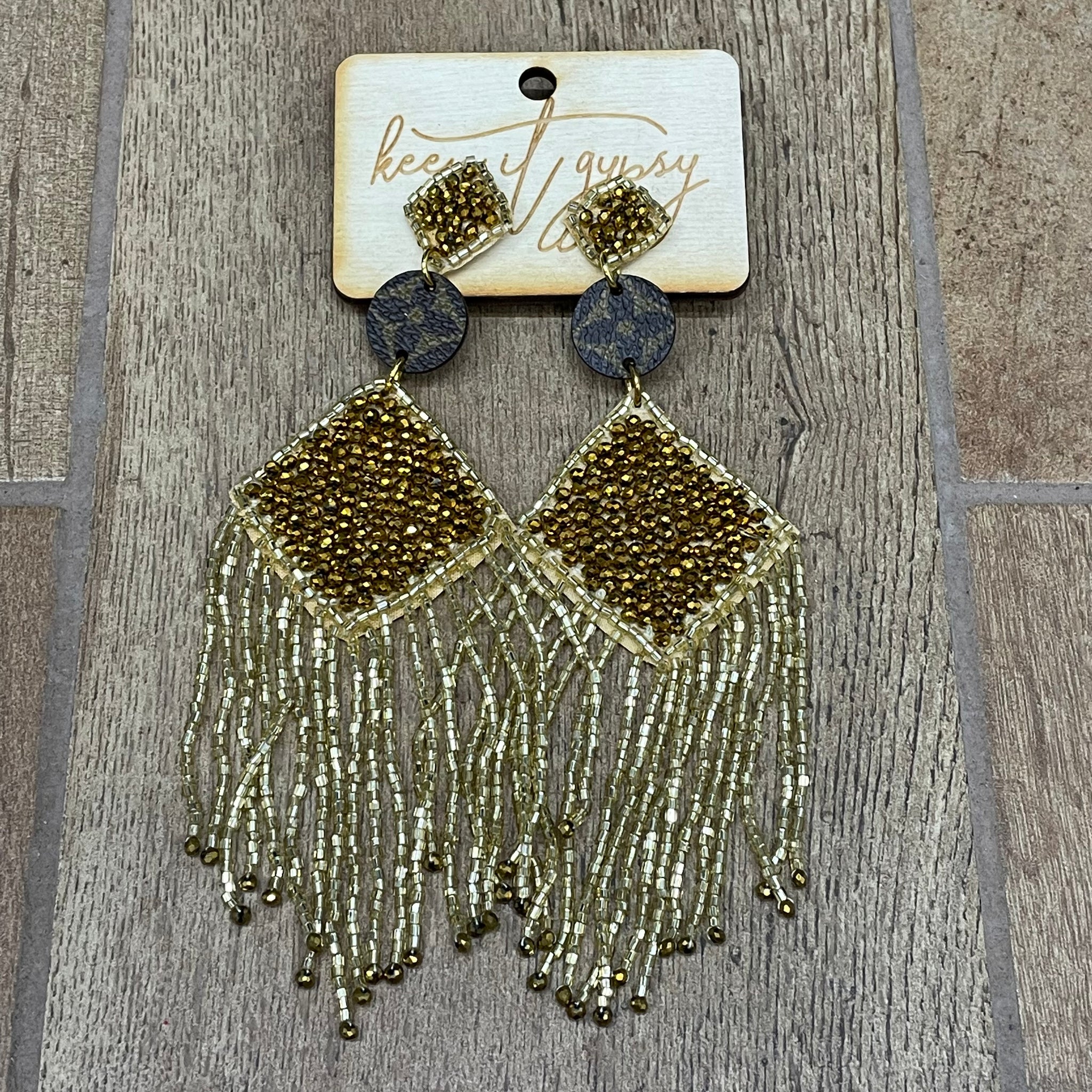 Gypsy LV Beaded Fringe Earring - My Secret Garden