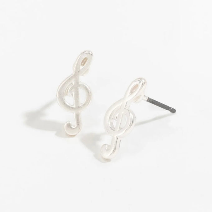 Treble Clef Stud Buds Earrings