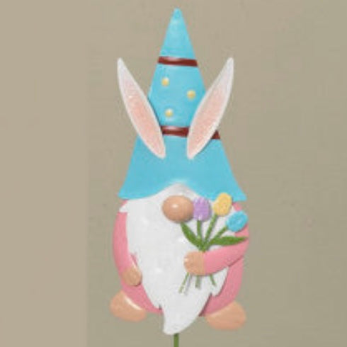 24&quot;H Metal Easter Gnome Garden Stake