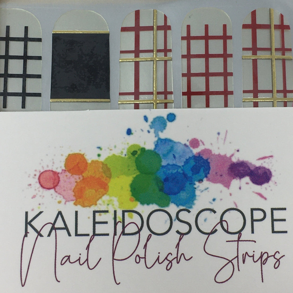 Kaleidoscope Nail Strips Red/Black/White Collection