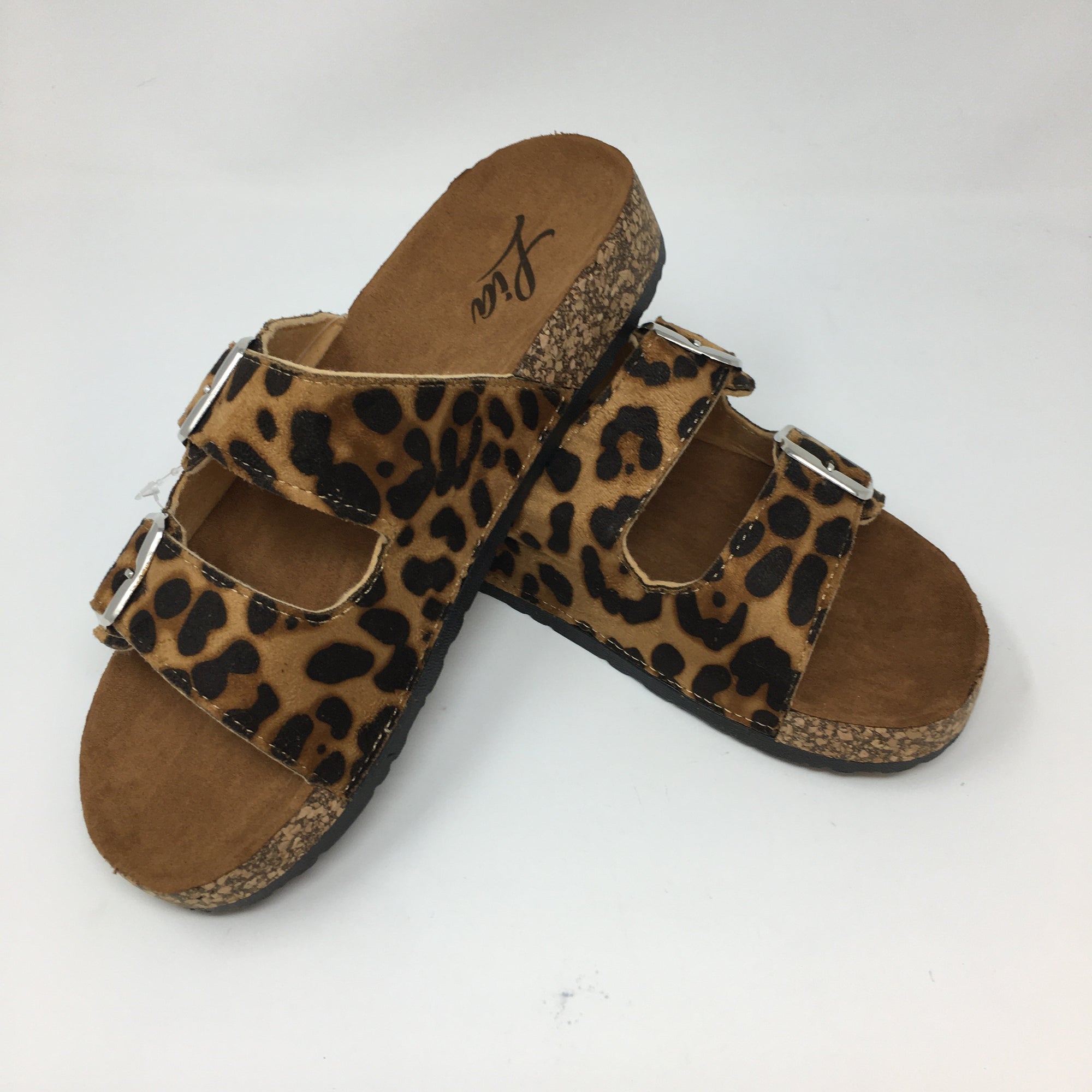 Leopard Lia Sandal w/ 2 Straps & Buckle