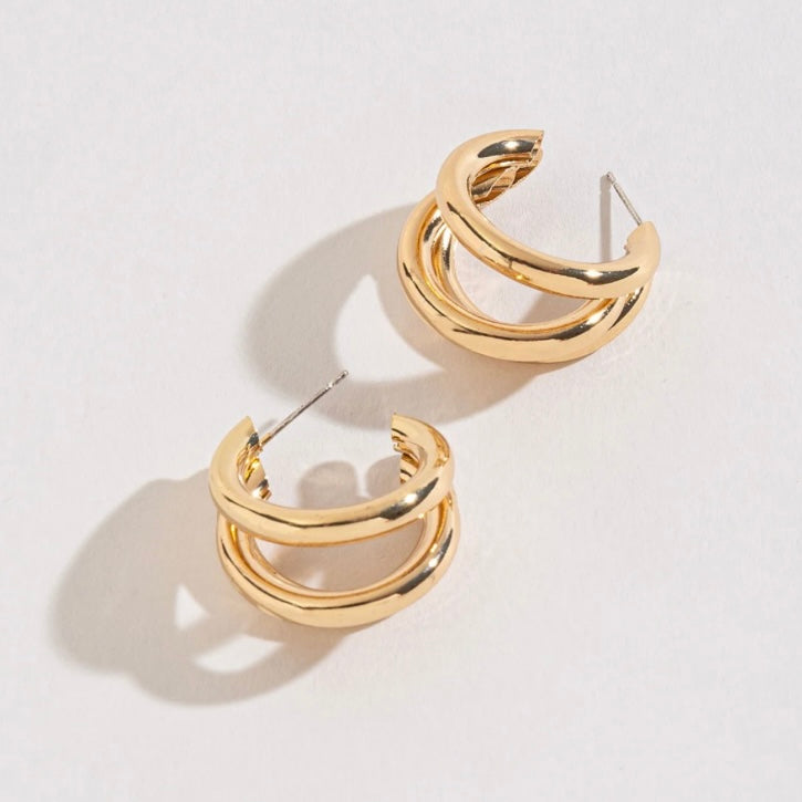 Lg Triple Tube Hoop Earrings