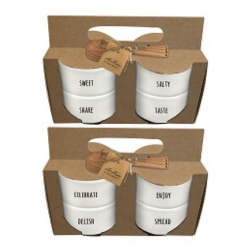 8pc Farmhouse Condiment Bowl &amp; Spoon Set