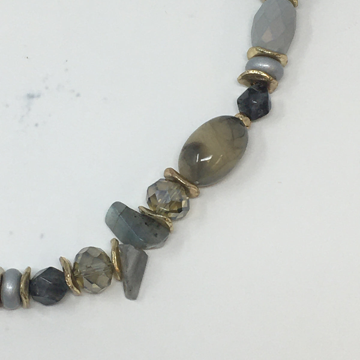 Grey Stone Beaded Necklace