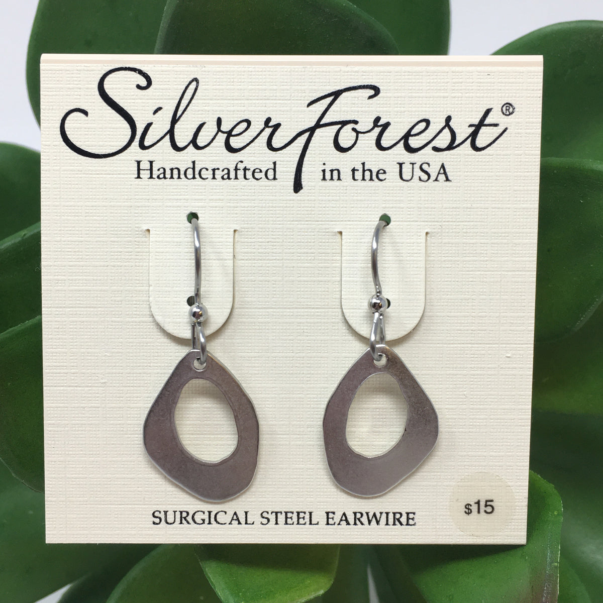 Silver Open Organic Shape Earrings