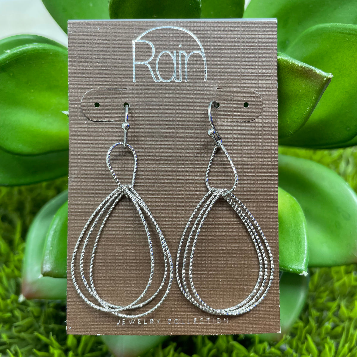 Double Drop Textured Wire Earrings