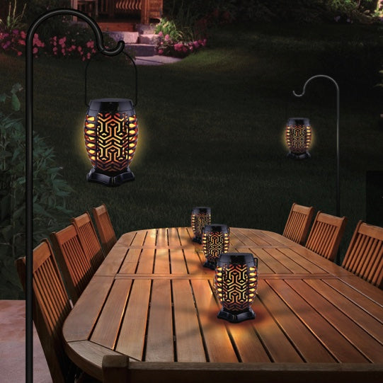 6&quot; Solar Flicker Flame Lantern- Zen