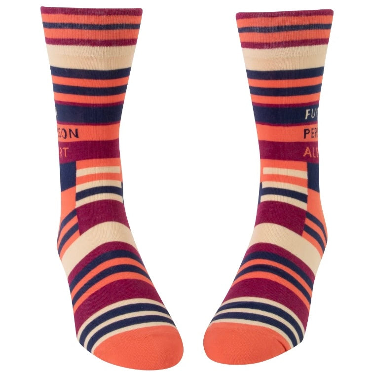 Fun Person Alert Men&#39;s Crew Sock