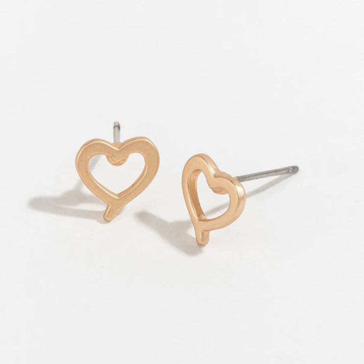 Heart Stud Bud Earrings