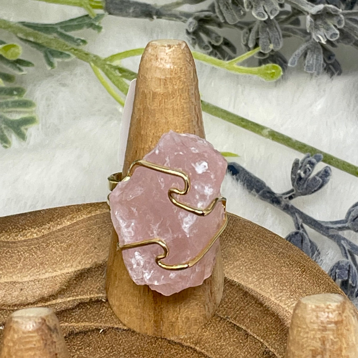 Lg Rose Quartz Ring