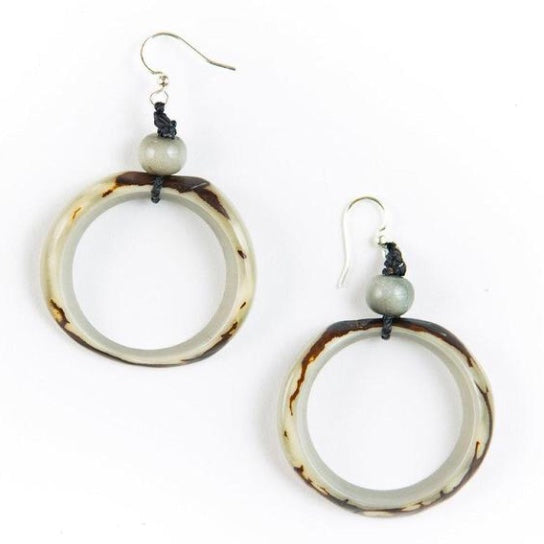 Tagua Ring Of Life Earrings