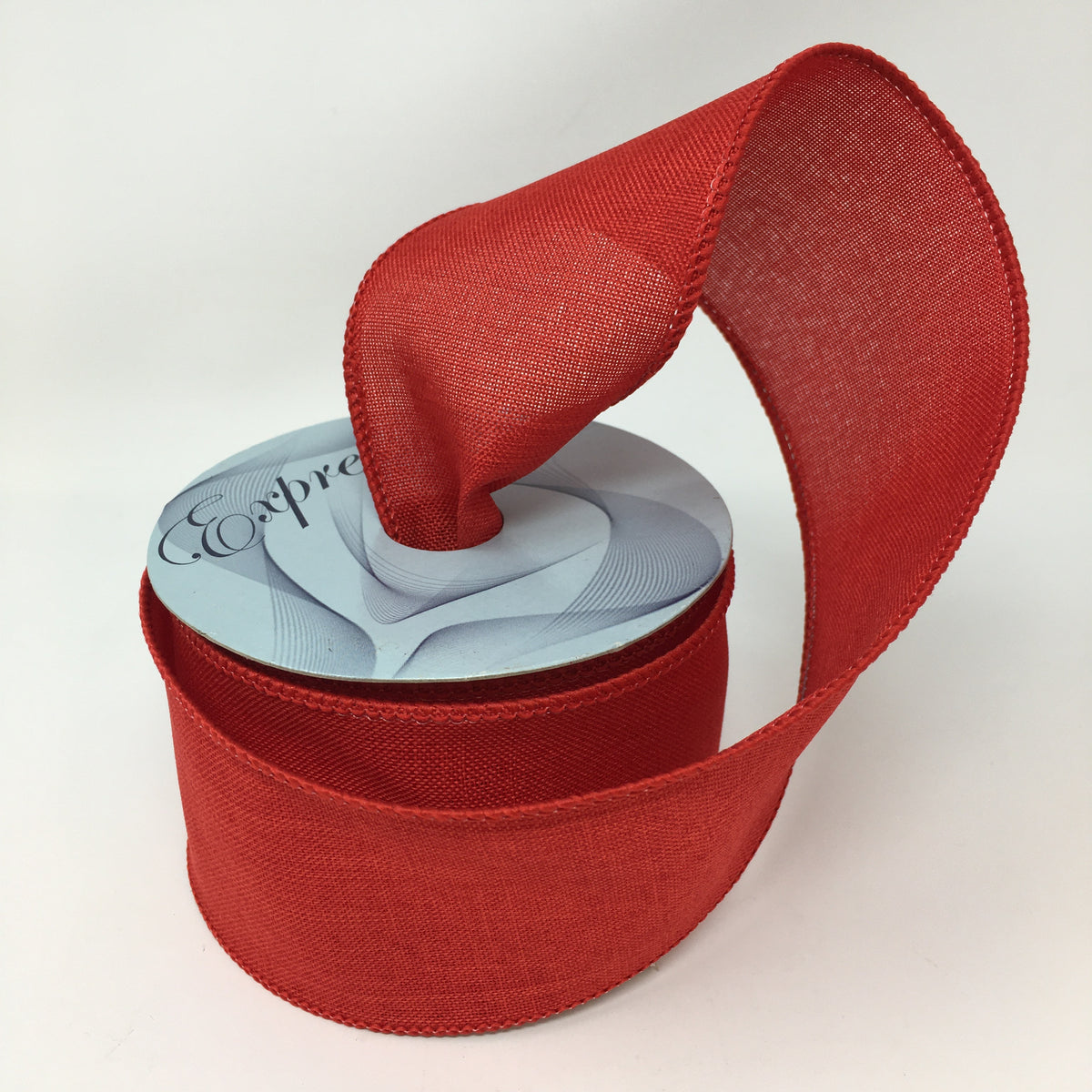 Solid Red Linen Ribbon Roll