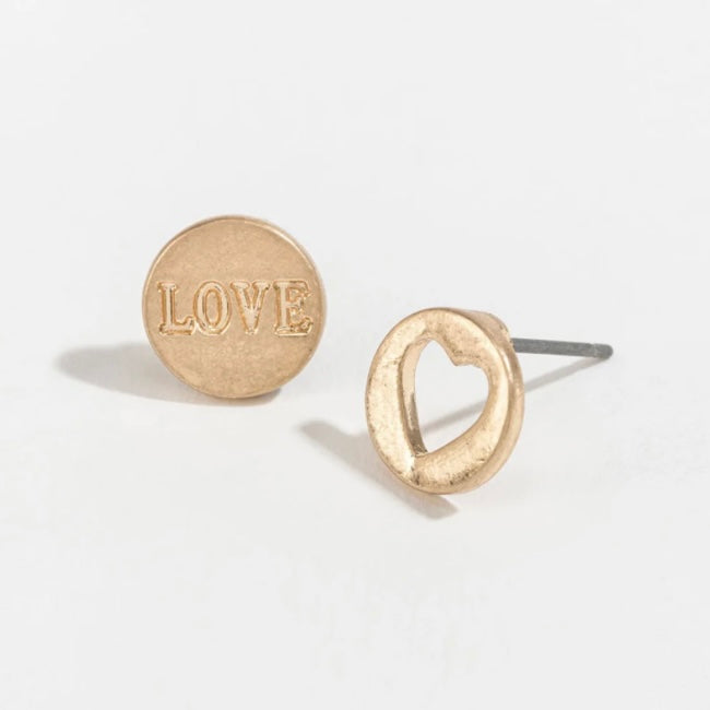 Cutout Heart/Love Stud Buds Earrings