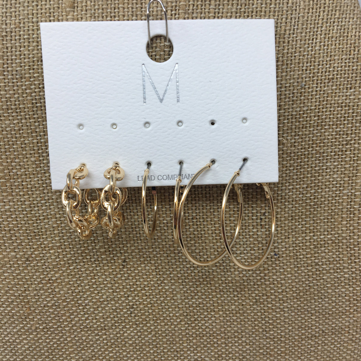 Set of 3 Gold Earring