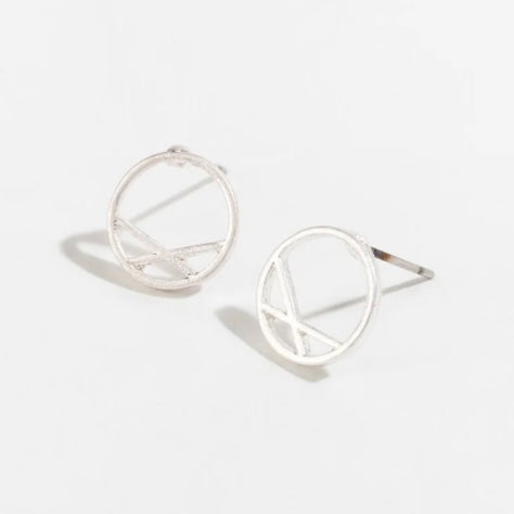 Circle w/ Lines Stud Buds Earrings