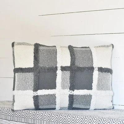 Rectangle Gray &amp; White Pillow