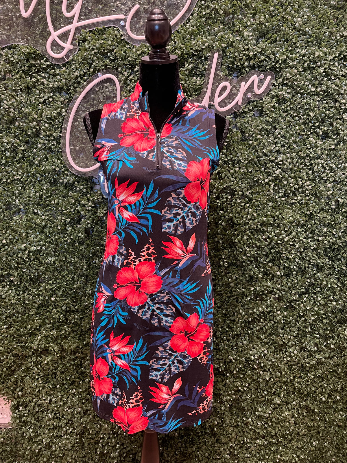 1/4 Zip Sleeveless Dress w/ Shorts
