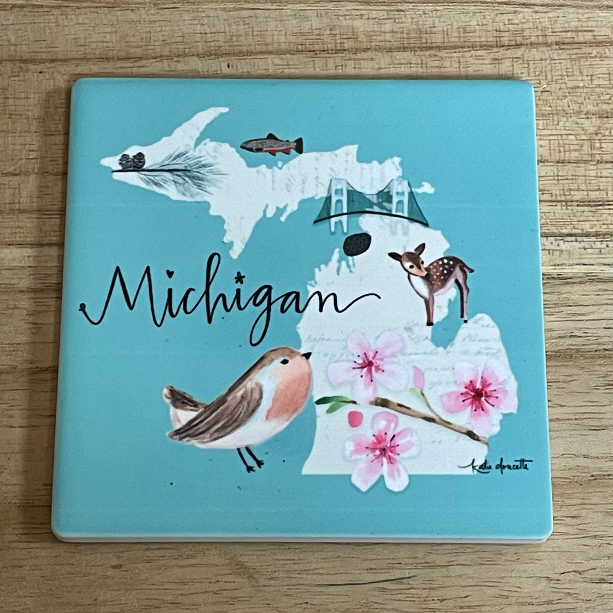 Polka Dot Mitten Michigan Coasters