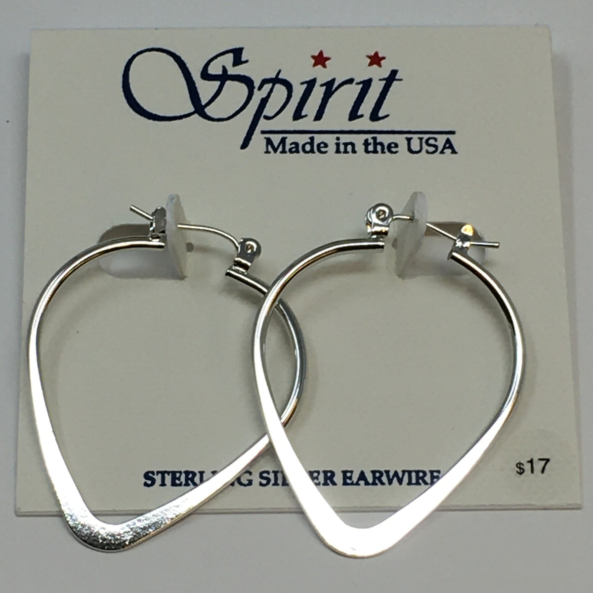 Lg Olive Hoop Earrings Silver