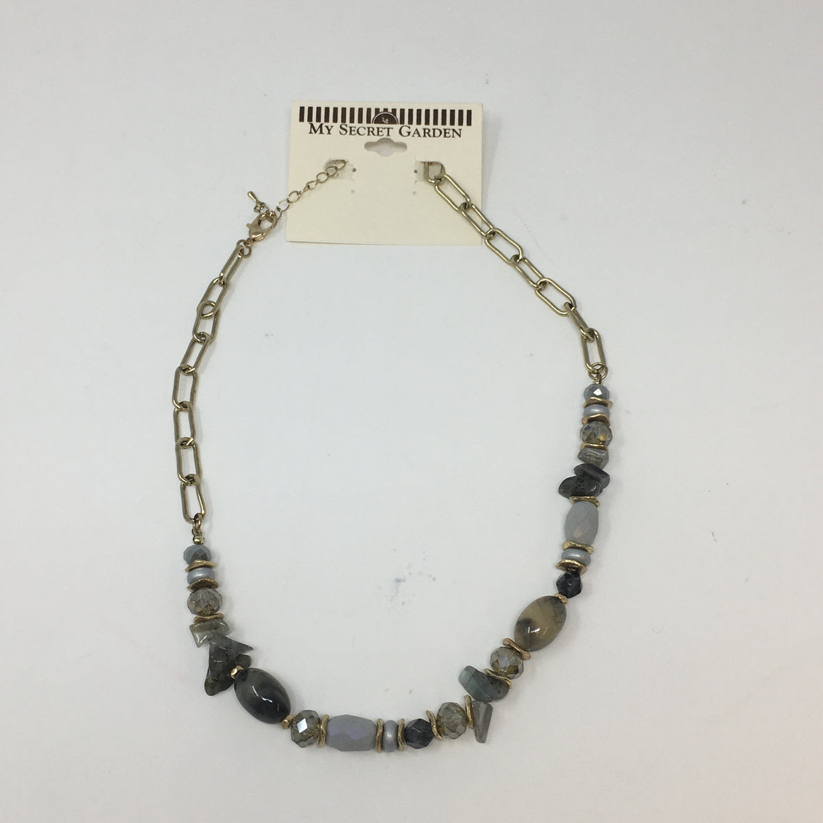 Grey Stone Beaded Necklace
