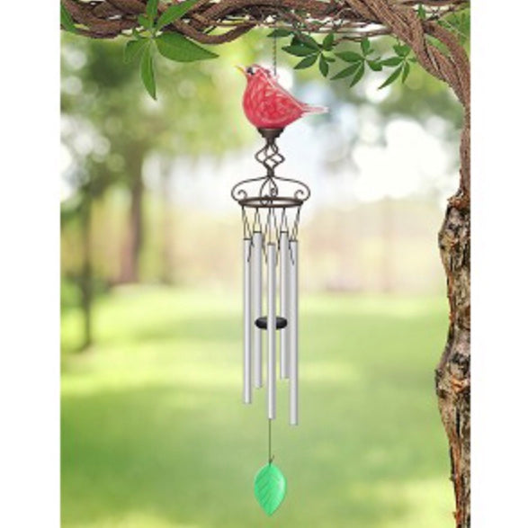 Solar Blown Glass Wind Chime