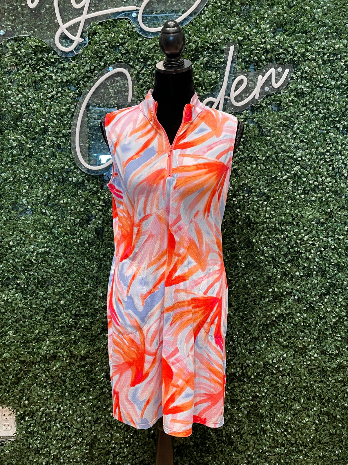 1/4 Zip Sleeveless Dress w/ Shorts