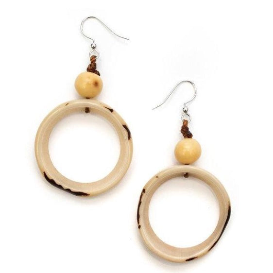 Tagua Ring Of Life Earrings