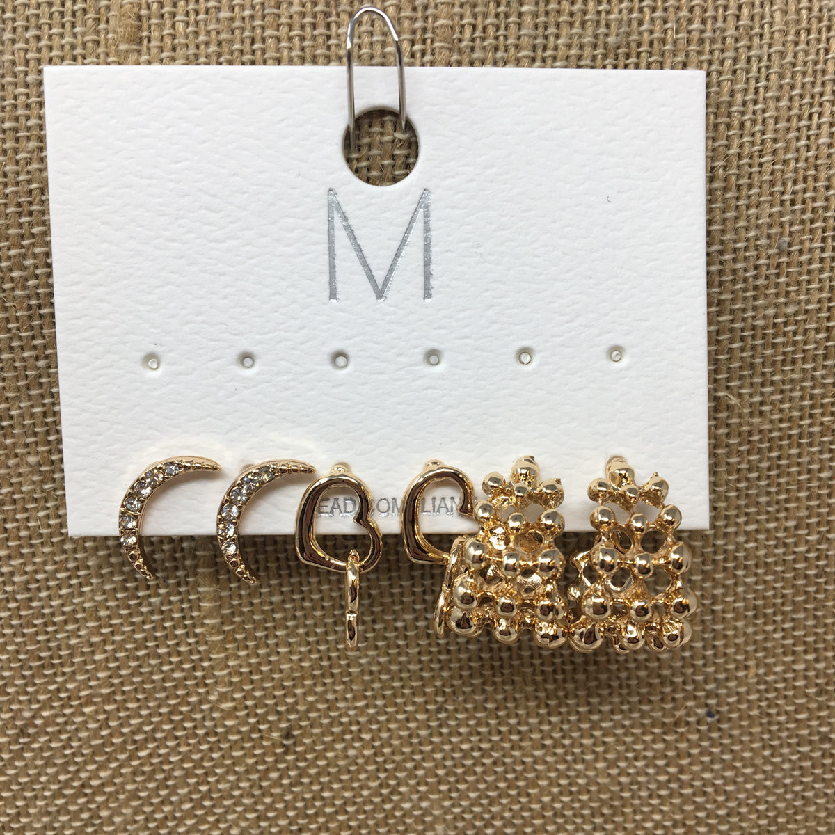 Set of 3 Gold Earring