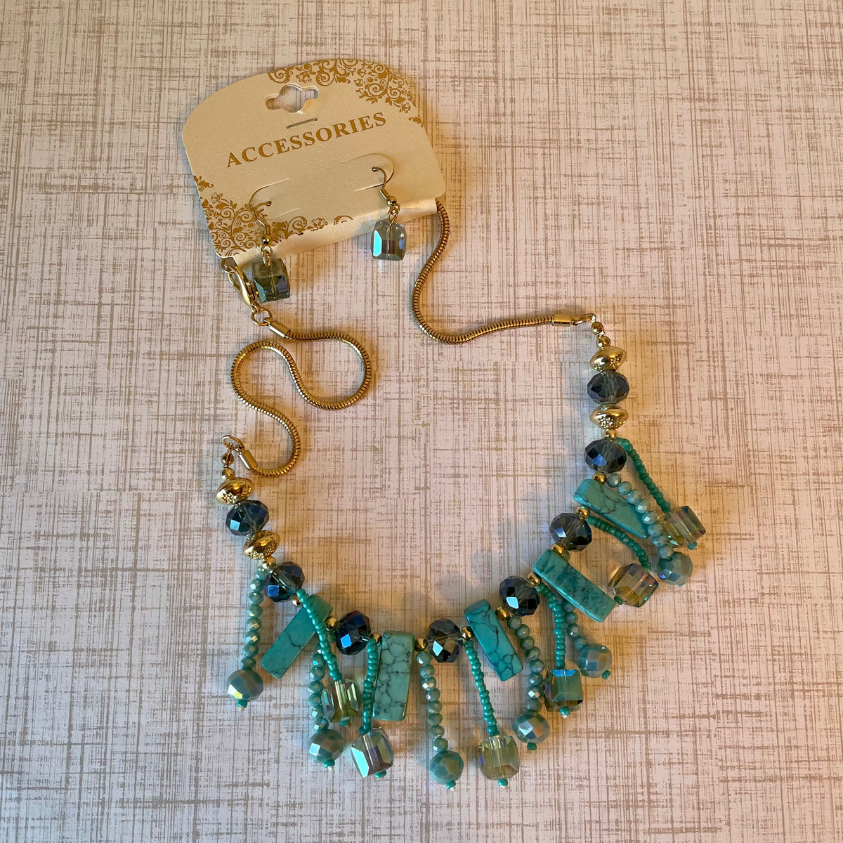 Beaded Chunky Necklace &amp; Earring Set