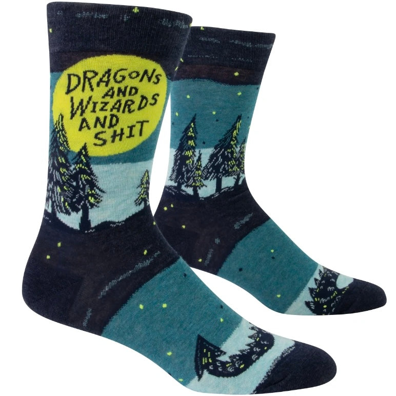 Dragons and Wizards and Shit Men&#39;s Crew Sock