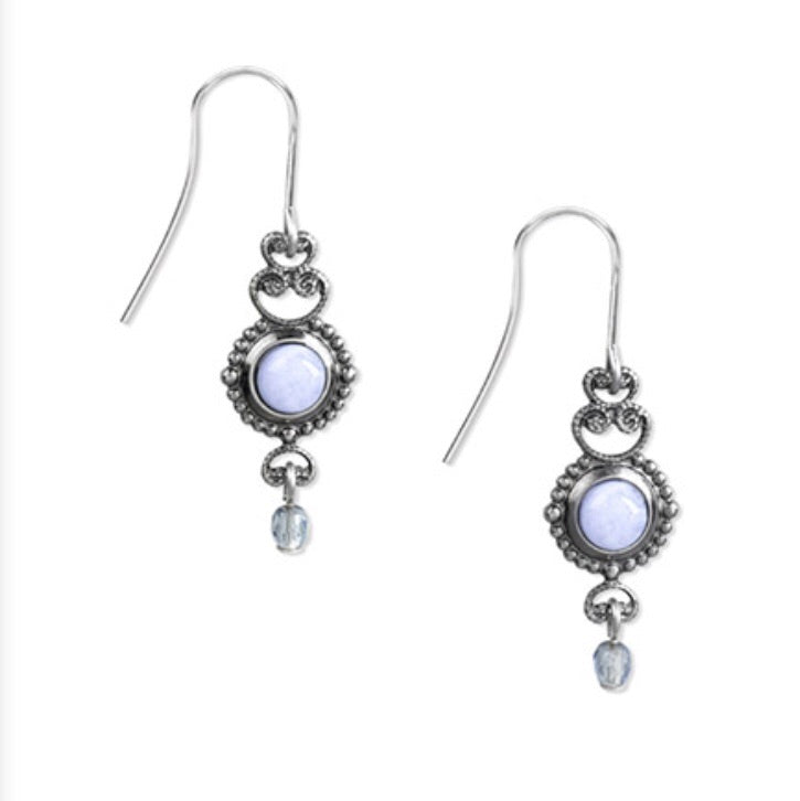 Dainty Silver w/ Stone Dangle Earrings