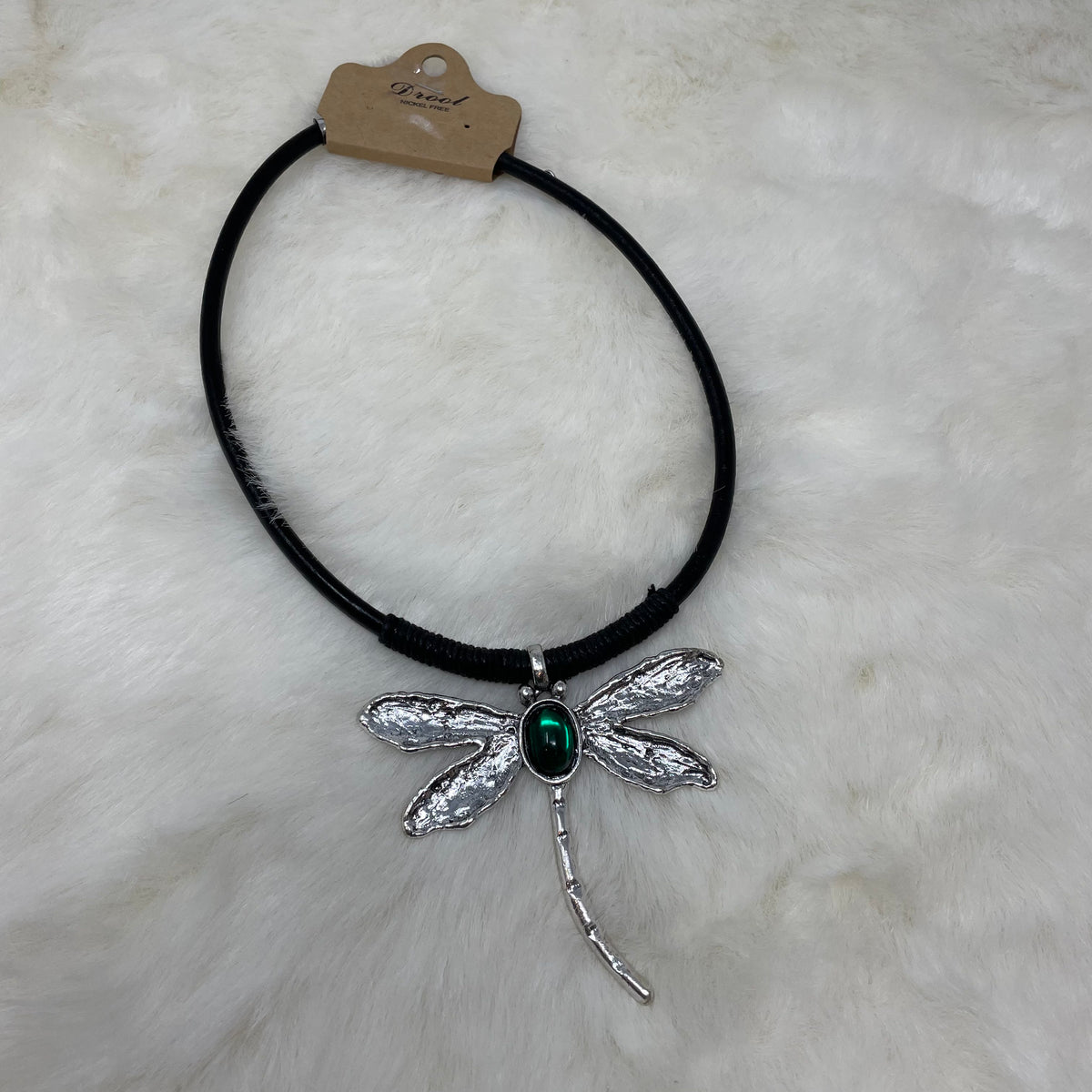 Dragonfly on Thick Cord Necklace
